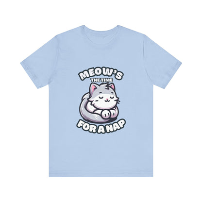 Meow's The Time For A Nap - Cat T-shirt Baby Blue / S