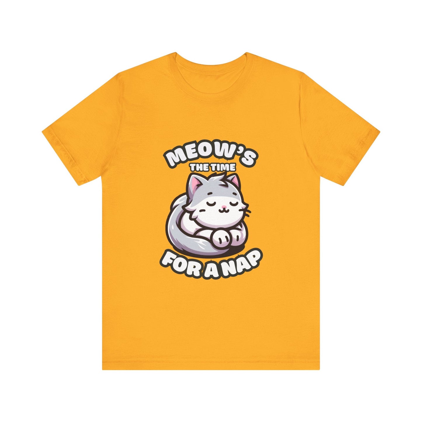 Meow's The Time For A Nap - Cat T-shirt Gold / S