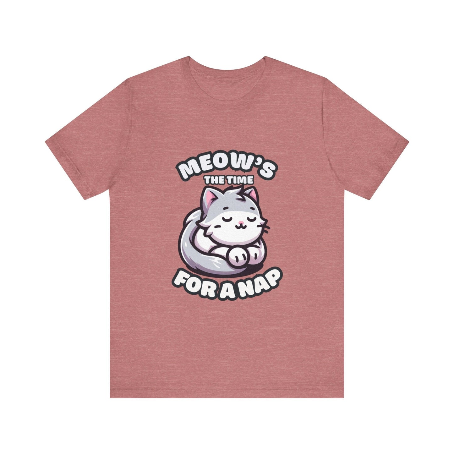 Meow's The Time For A Nap - Cat T-shirt Heather Mauve / S