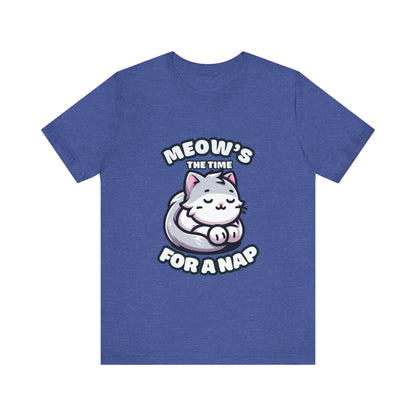 Meow's The Time For A Nap - Cat T-shirt Heather True Royal / S