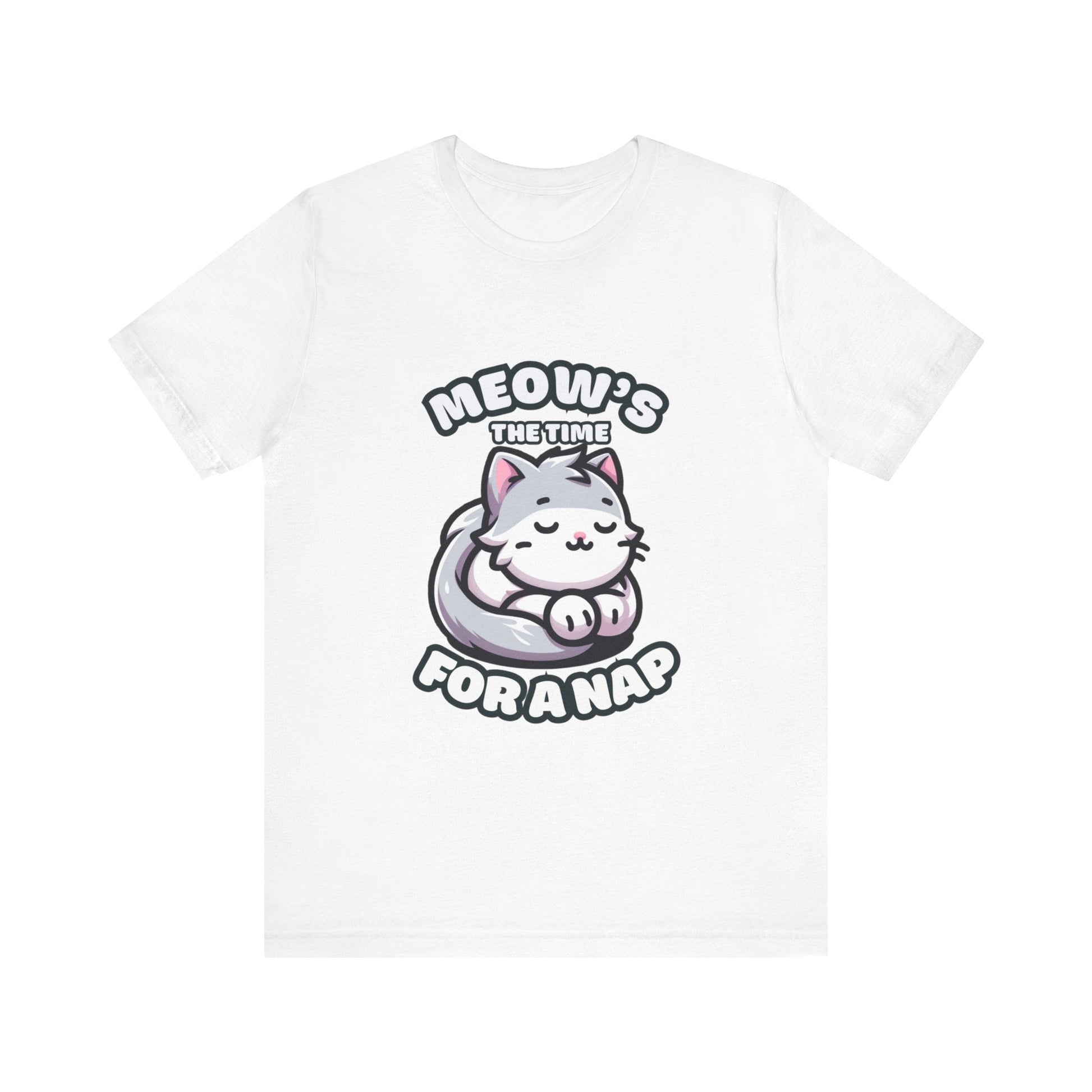 Meow's The Time For A Nap - Cat T-shirt White / S