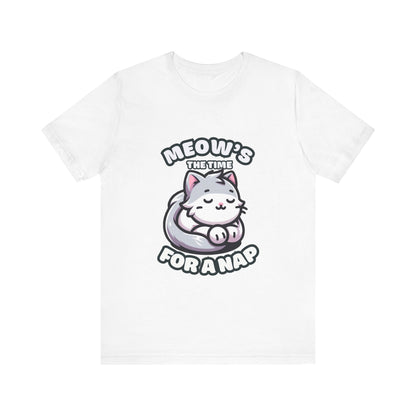 Meow's The Time For A Nap - Cat T-shirt White / S