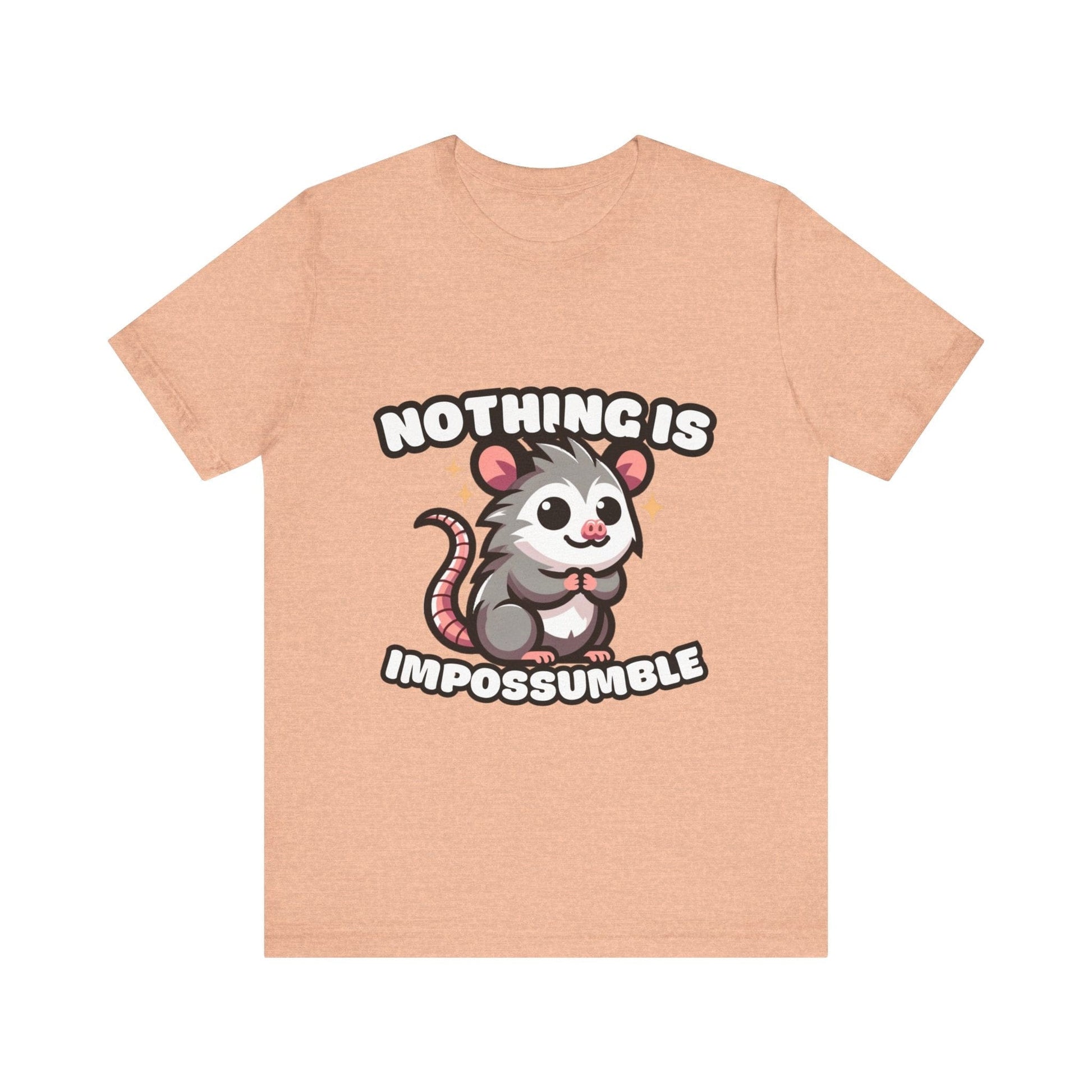 Nothing is Impossumble - Possum T-shirt Heather Peach / S