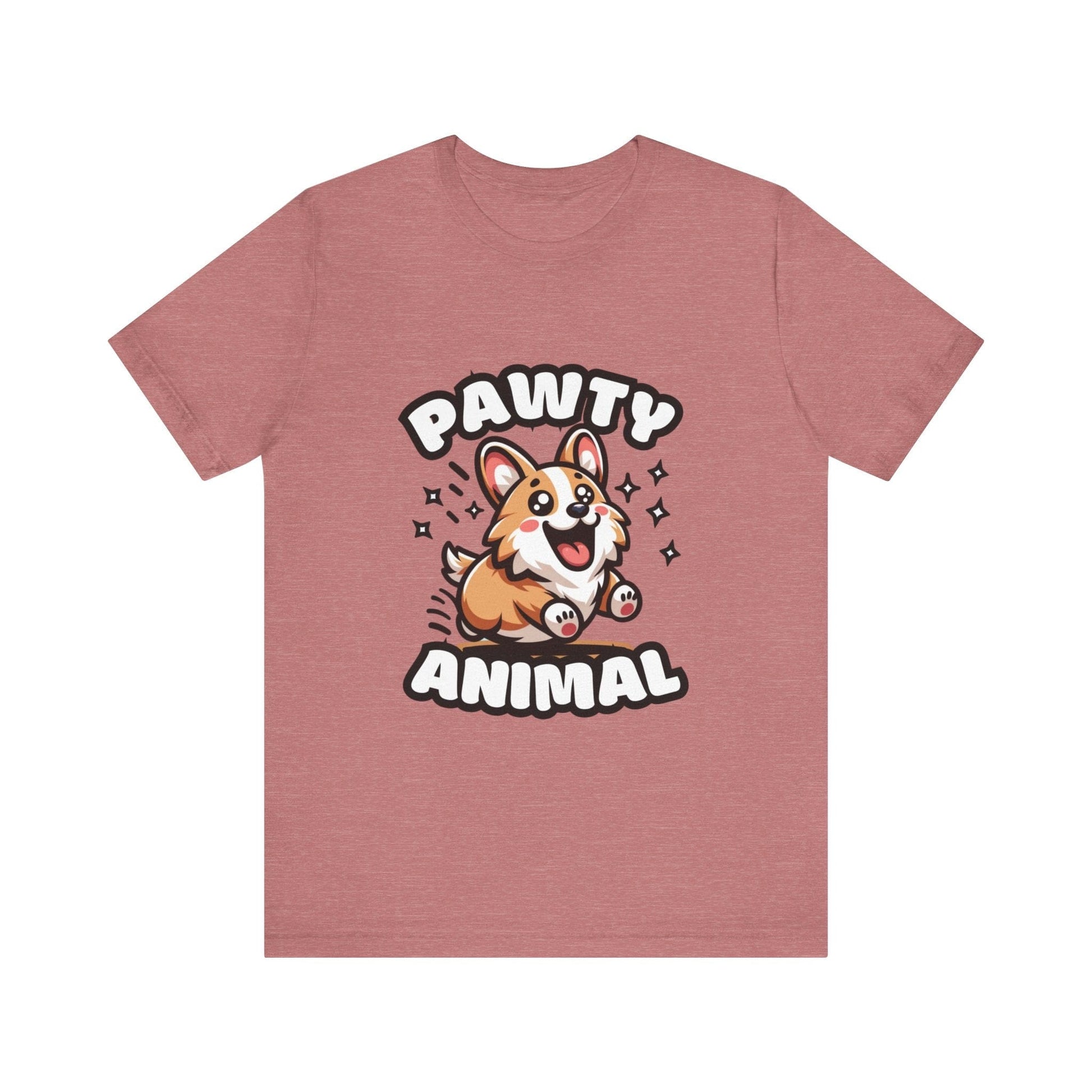 Pawty Animal - Corgi T-shirt Heather Mauve / S