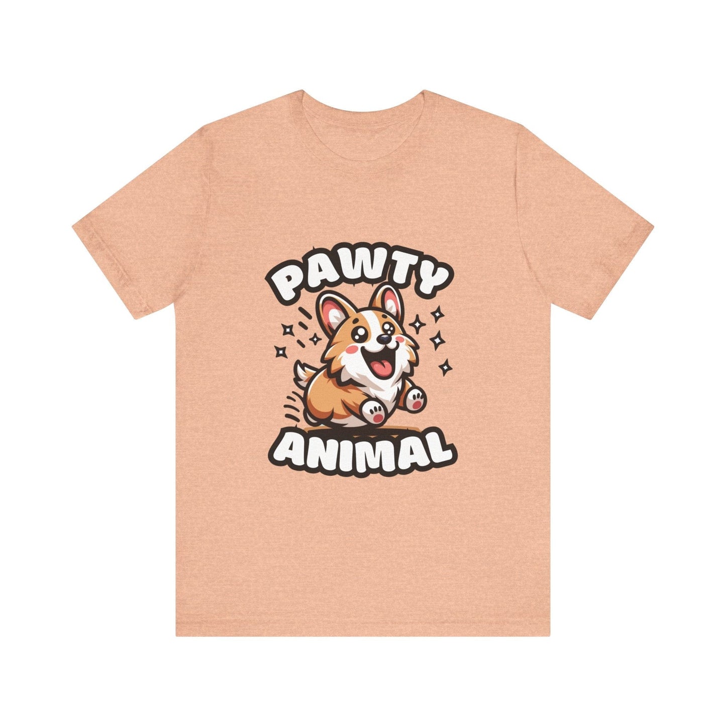 Pawty Animal - Corgi T-shirt Heather Peach / S