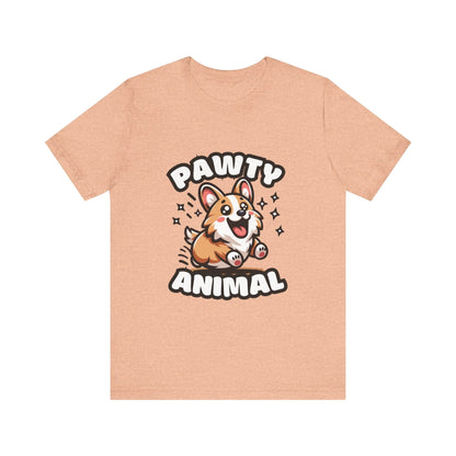 Pawty Animal - Corgi T-shirt Heather Peach / S