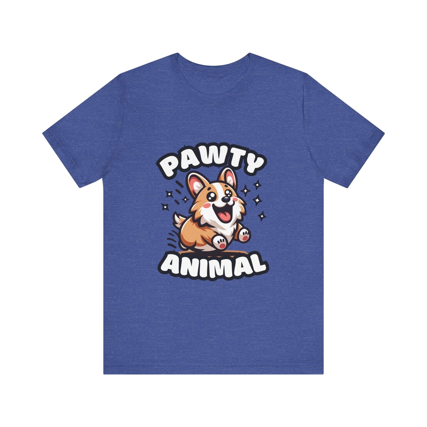 Pawty Animal - Corgi T-shirt Heather True Royal / S