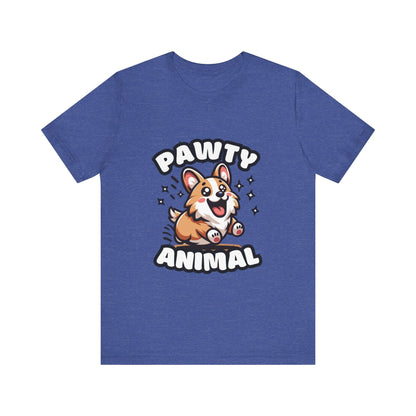 Pawty Animal - Corgi T-shirt Heather True Royal / S