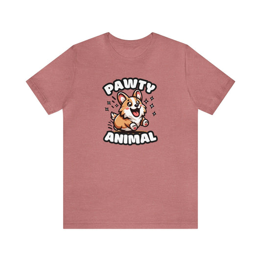 Pawty Animal - Corgi T-shirt Mauve / S