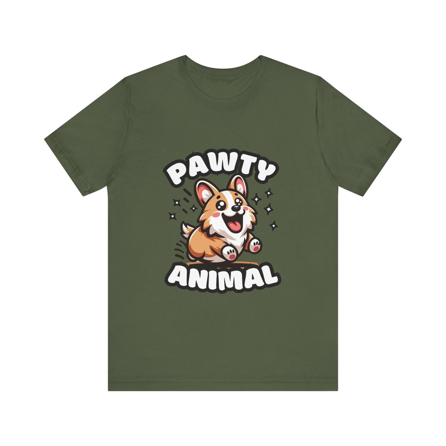 Pawty Animal - Corgi T-shirt Military Green / S