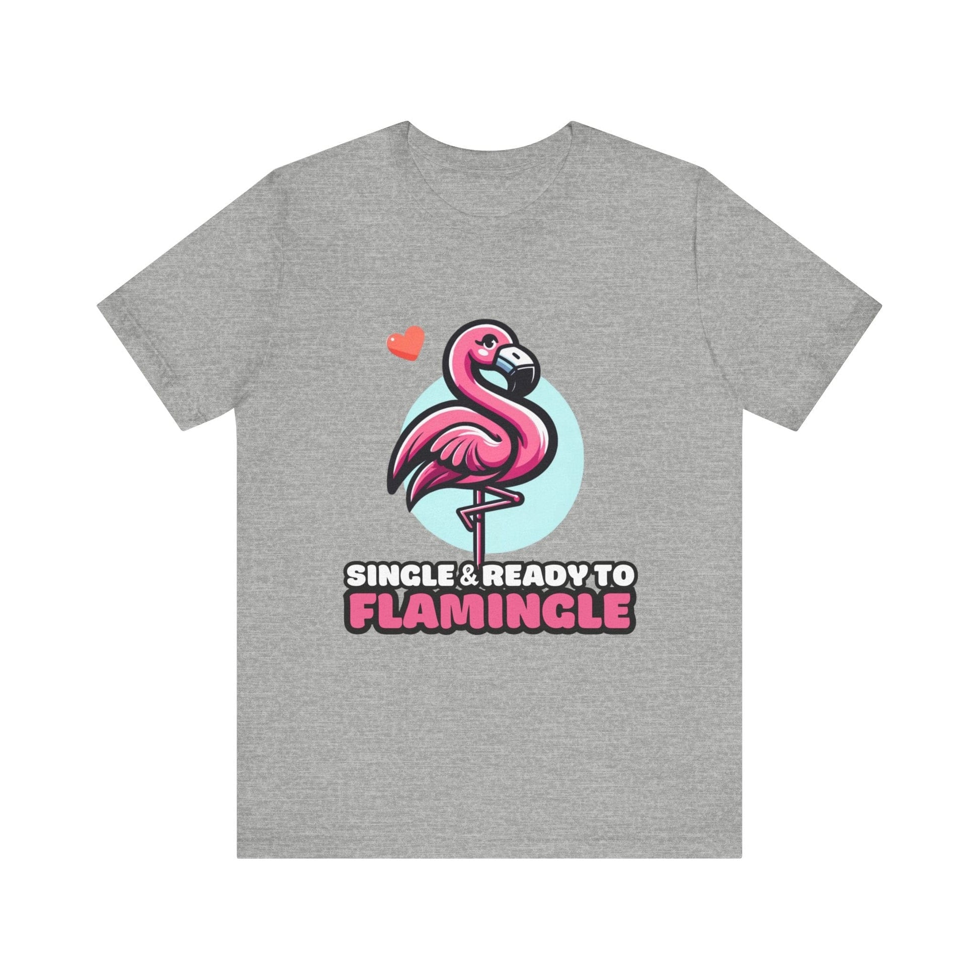 Single & Ready to Flamingle - Flamingo T-shirt Athletic Heather / S