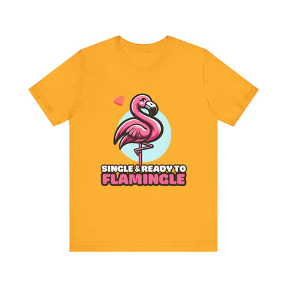 Single & Ready to Flamingle - Flamingo T-shirt Gold / S