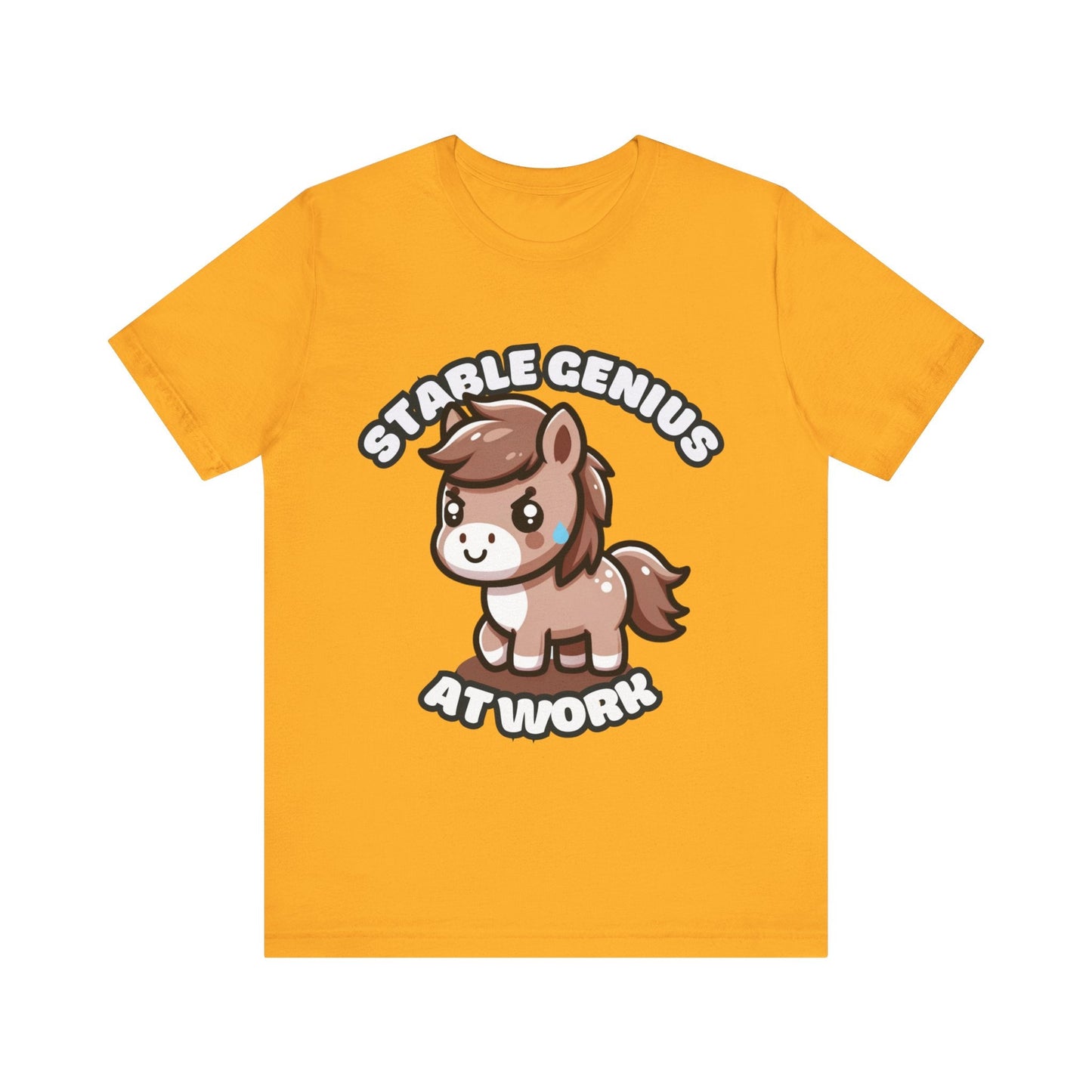 Stable Genius At Work - Horse T-shirt Gold / S