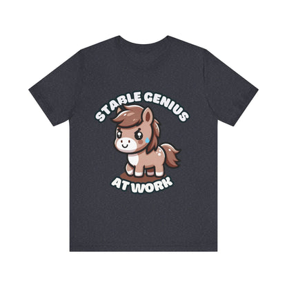 Stable Genius At Work - Horse T-shirt Heather Navy / S