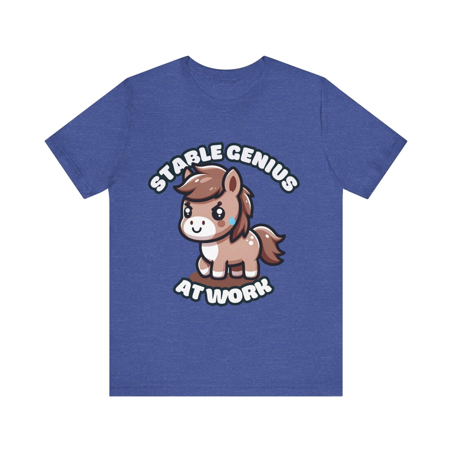 Stable Genius At Work - Horse T-shirt Heather True Royal / S