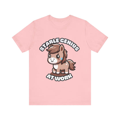 Stable Genius At Work - Horse T-shirt Pink / S