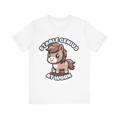 Stable Genius At Work - Horse T-shirt White / S