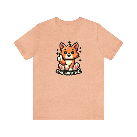 Stay Pawsitive Cat T-shirt Peach / S