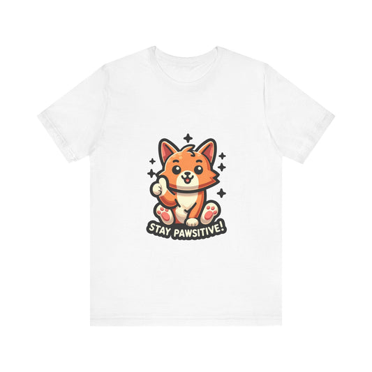 Stay Pawsitive - Cat T-shirt White / S