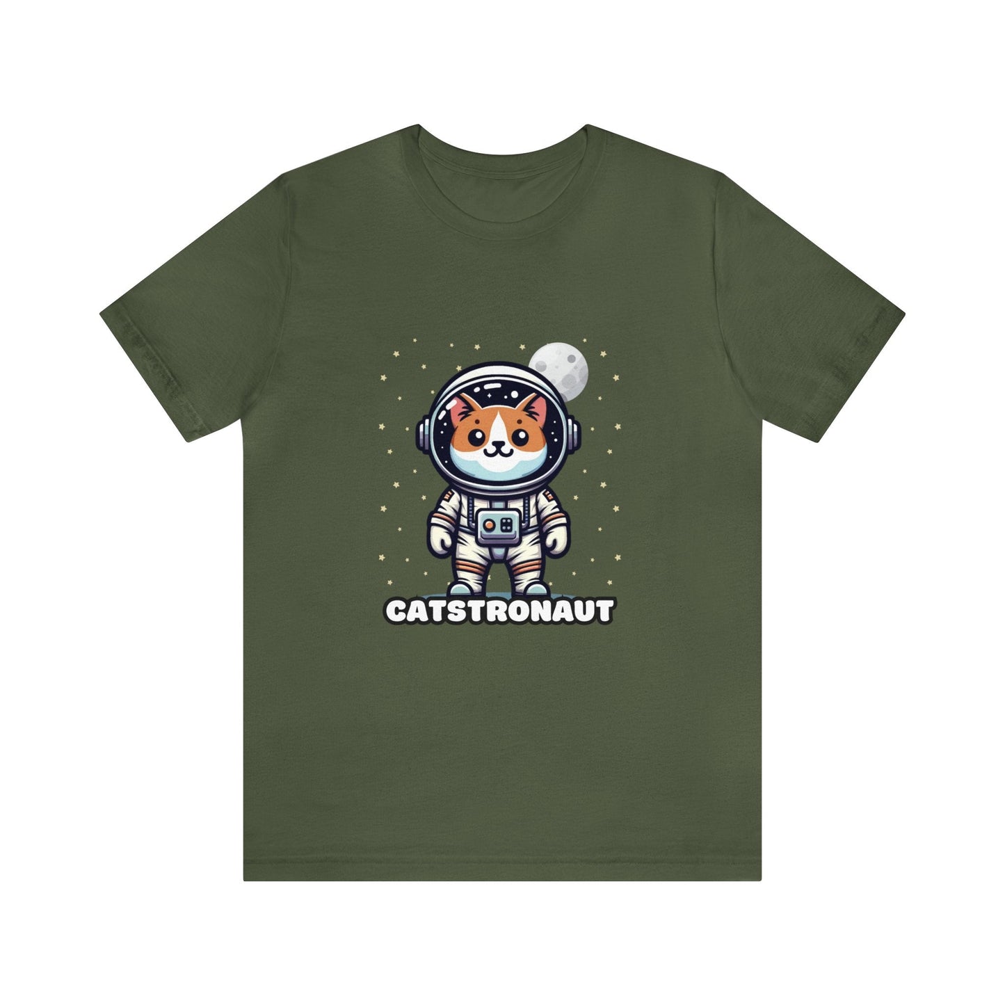 US - Catstronaut - Cat T-shirt Military Green / XS