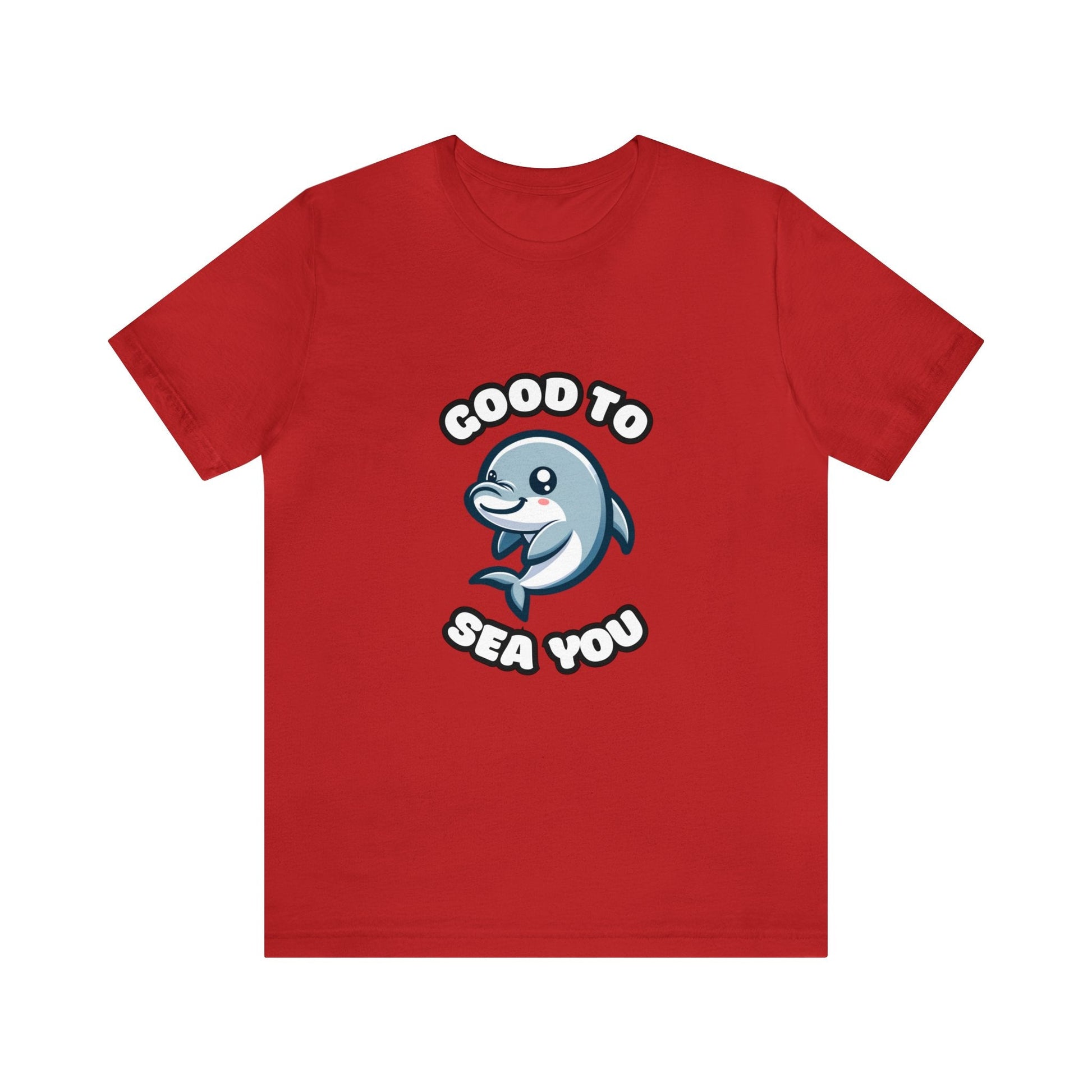 US - Good To Sea You - Dolphin T-shirt Red / XS