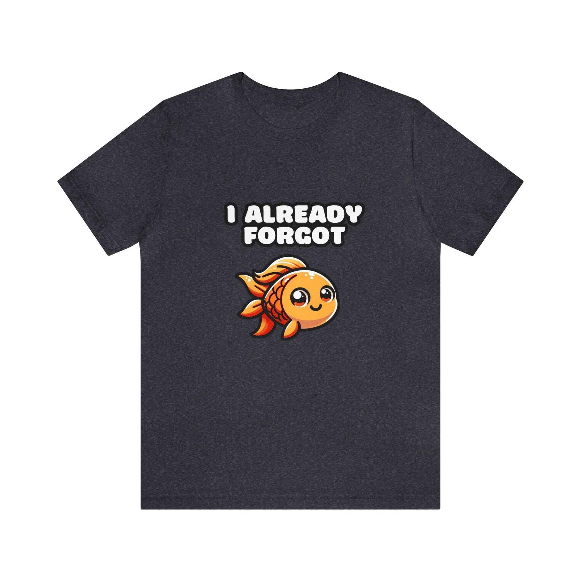 US - I Already Forgot - Goldfish T-shirt Heather Navy / XS