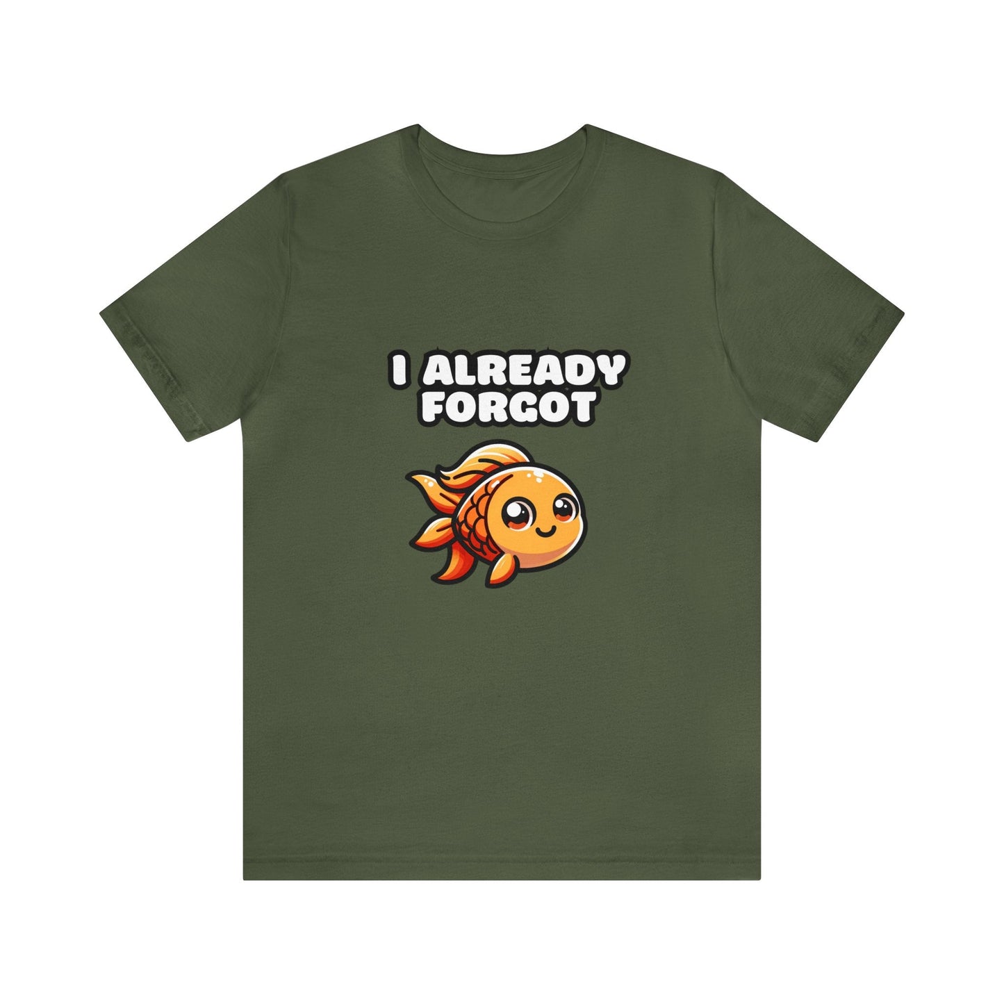 US - I Already Forgot - Goldfish T-shirt Military Green / XS