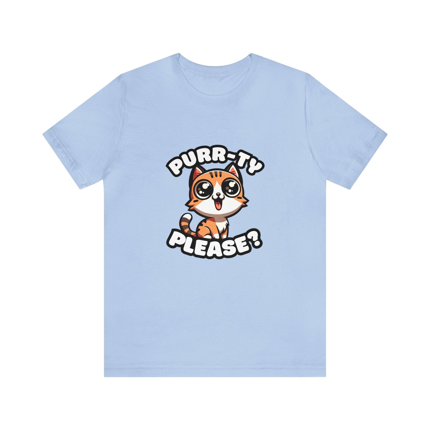 US - Purr-ty Please - Tiger T-shirt Baby Blue / S