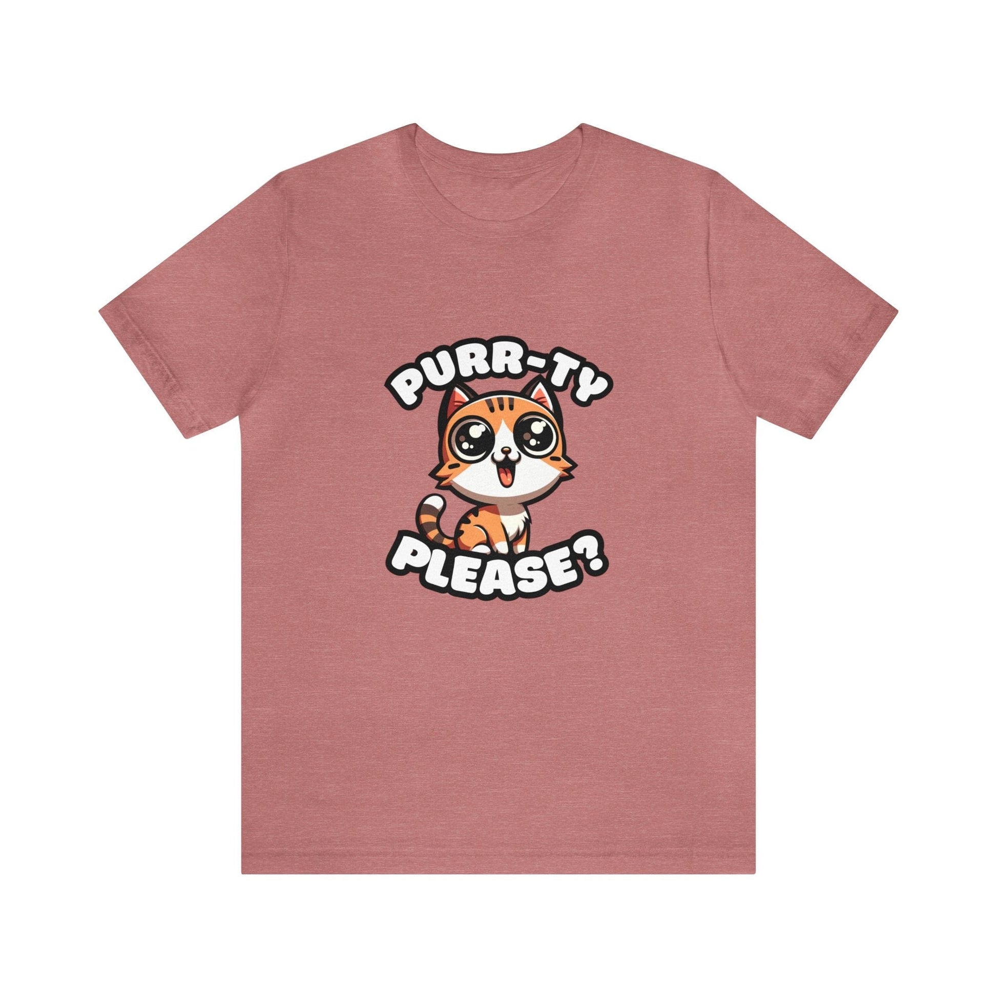 US - Purr-ty Please - Tiger T-shirt Heather Mauve / S