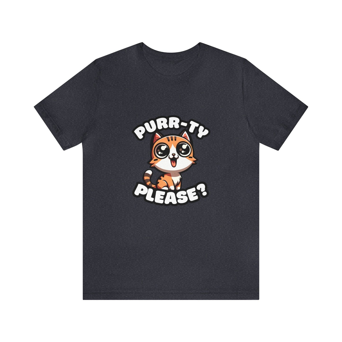 US - Purr-ty Please - Tiger T-shirt Heather Navy / XS