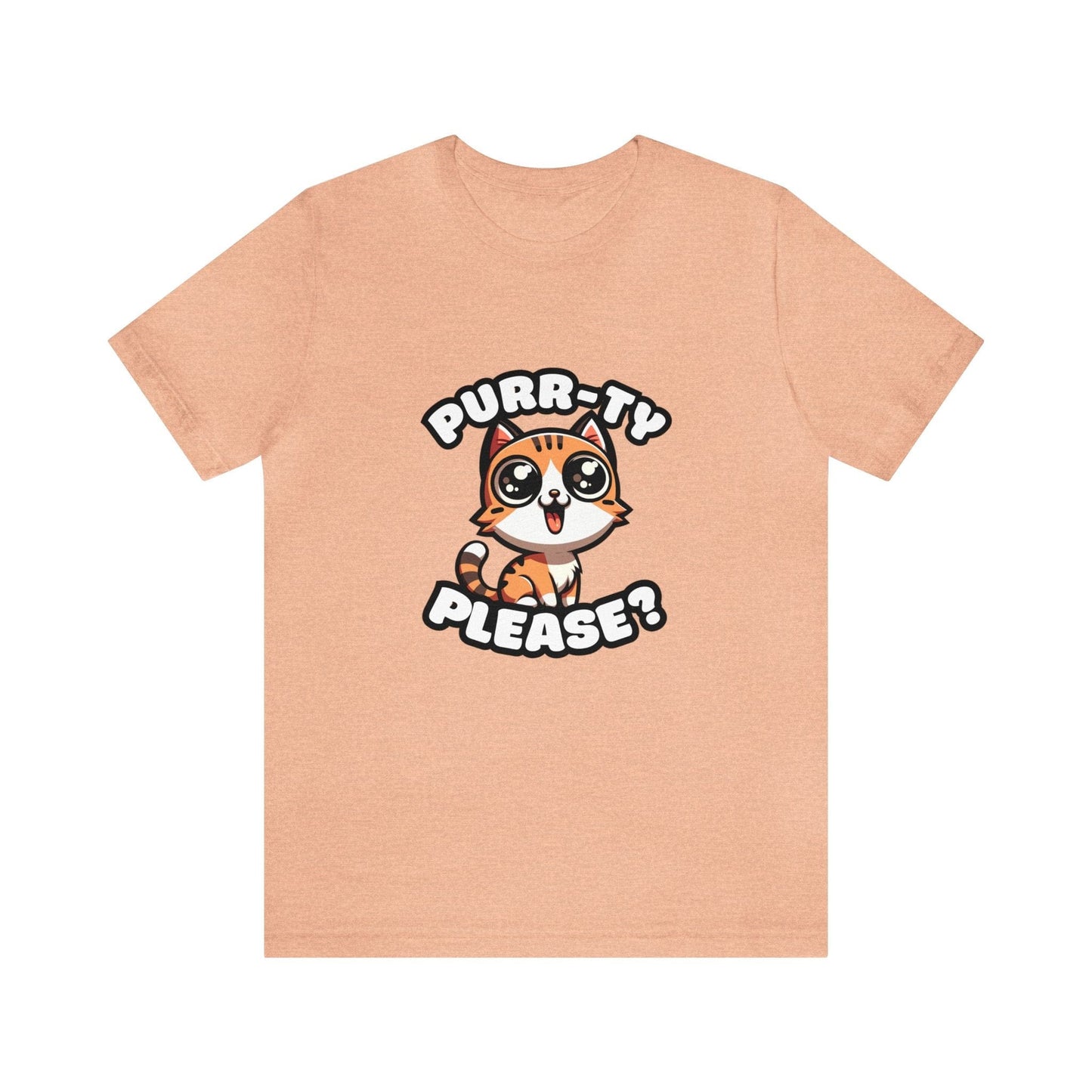 US - Purr-ty Please - Tiger T-shirt Heather Peach / S