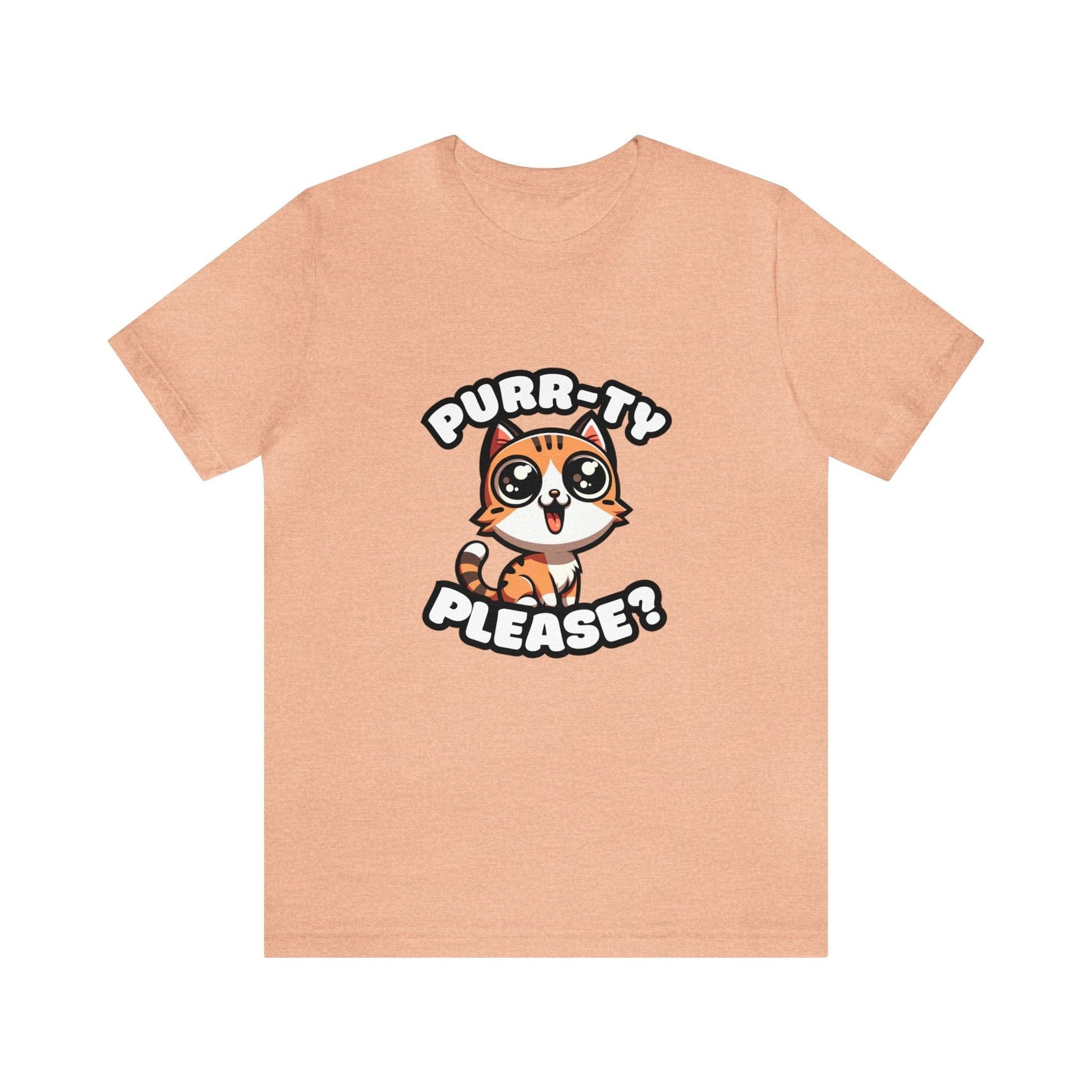 US - Purr-ty Please - Tiger T-shirt Heather Peach / S