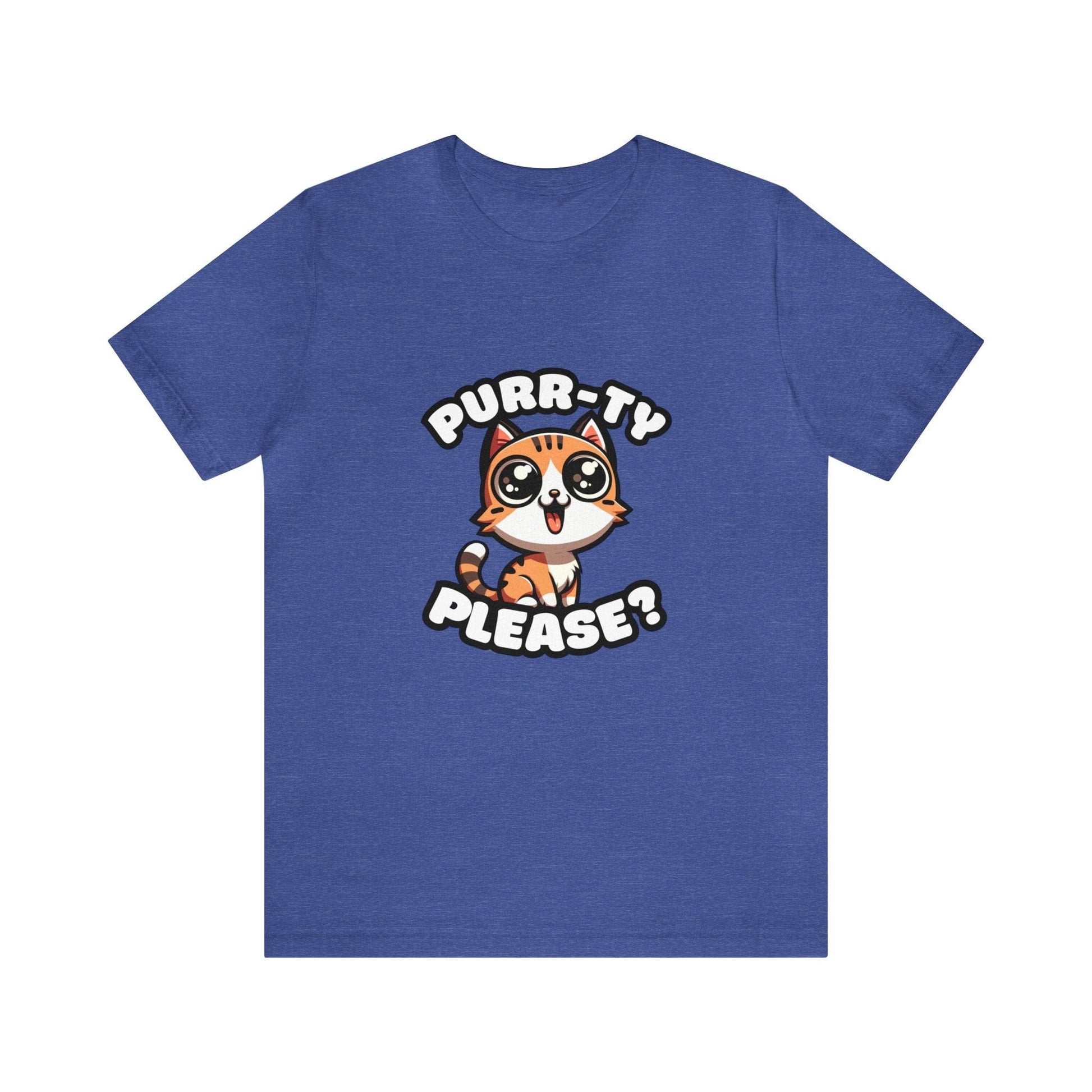 US - Purr-ty Please - Tiger T-shirt Heather True Royal / S