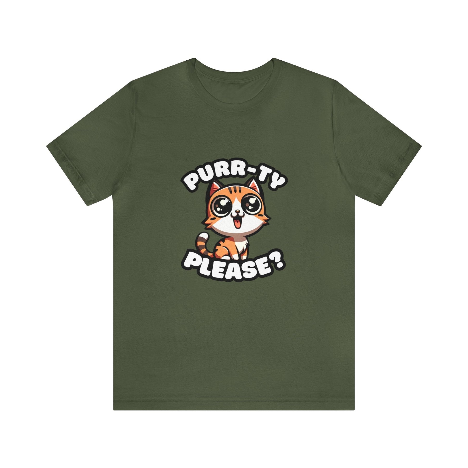 US - Purr-ty Please - Tiger T-shirt Military Green / XS