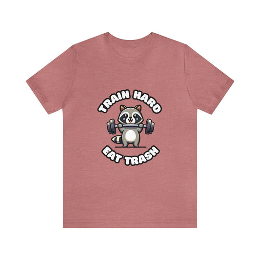 Train Hard Eat Trash - Raccoon T-shirt Heather Mauve / S