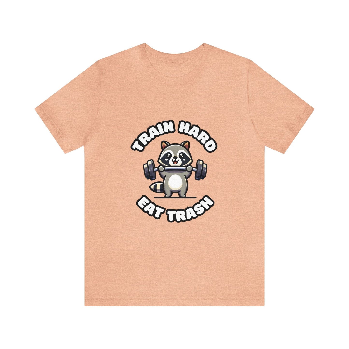 Train Hard Eat Trash - Raccoon T-shirt Heather Peach / S