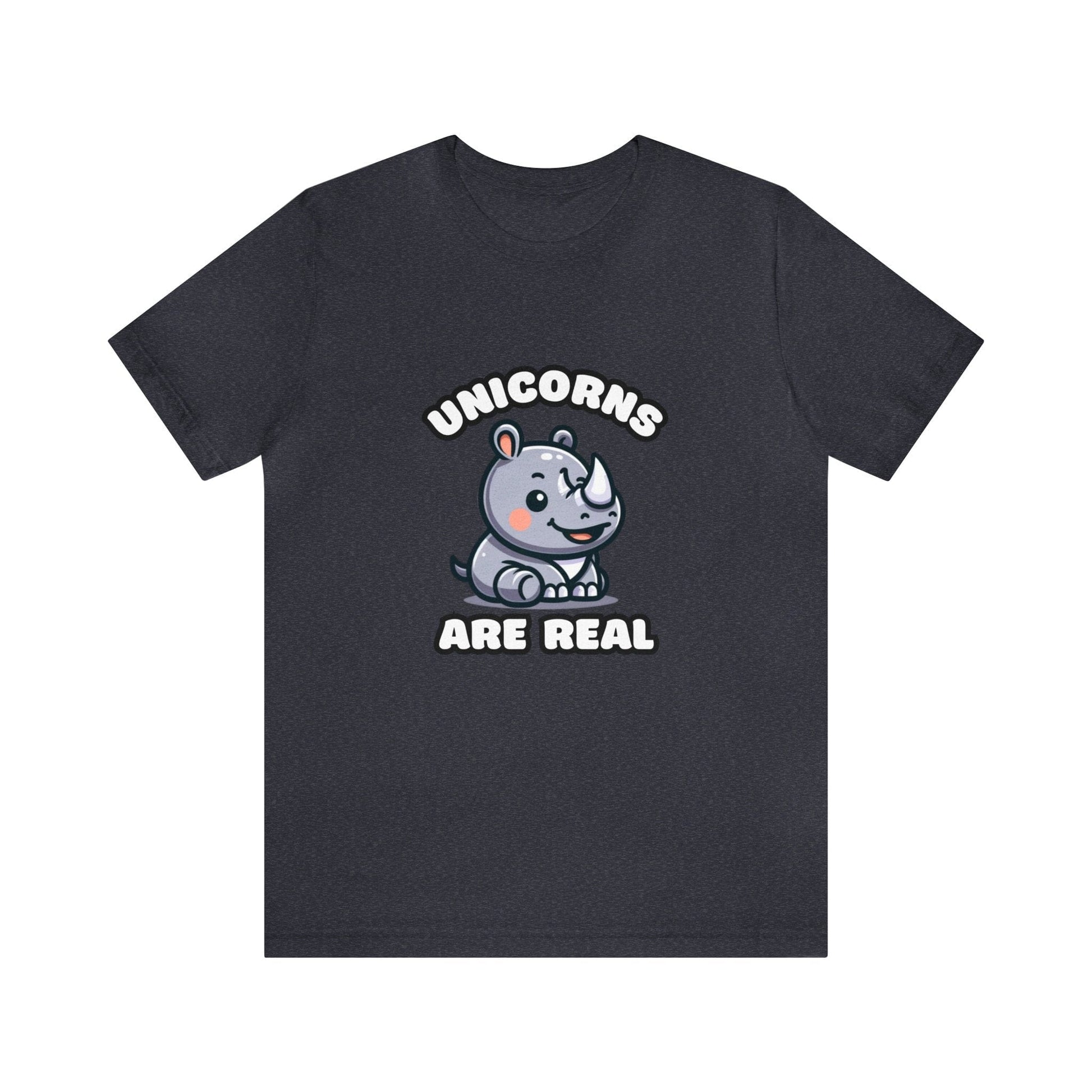 Unicorns Are Real - Rhino T-shirt Heather Navy / XS